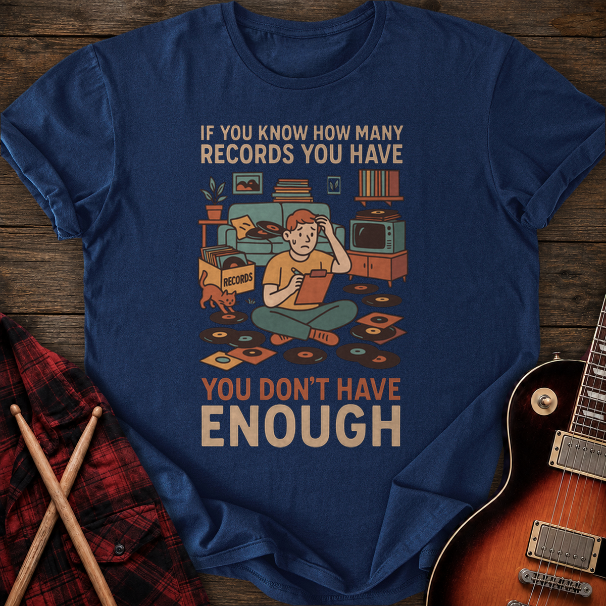 SOUNDOSE Many Records T-Shirt — Navy t-shirt
