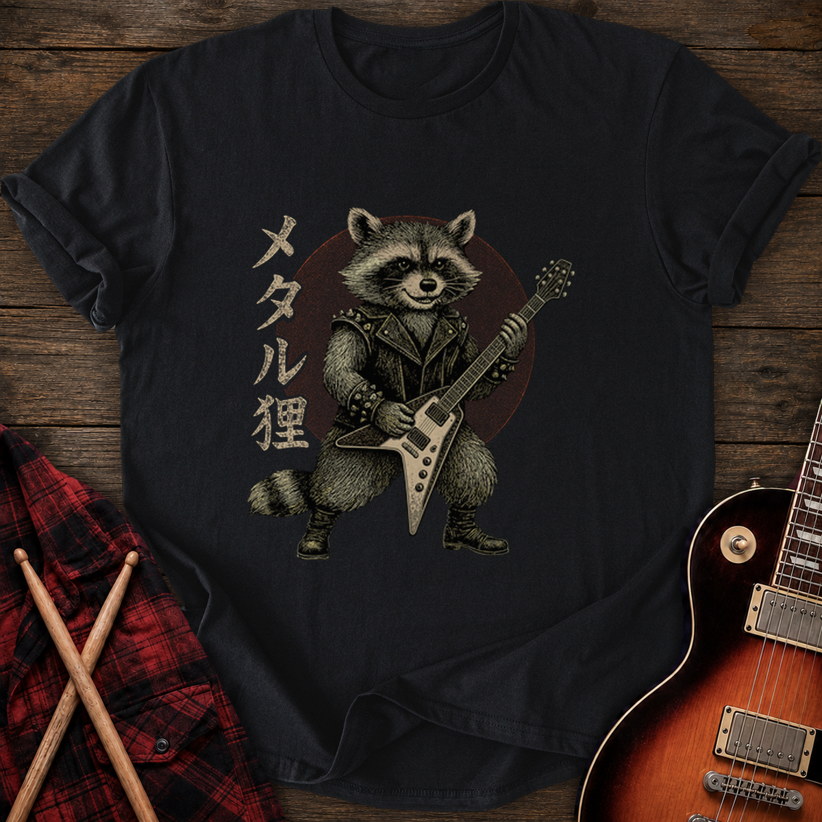 SOUNDOSE Metal Raccoon T-Shirt — Black t-shirt