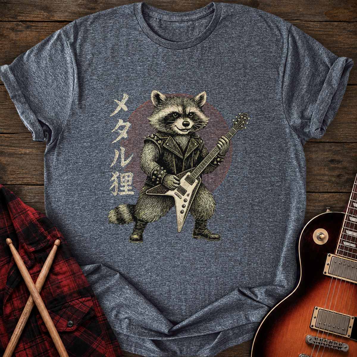 SOUNDOSE Metal Raccoon T-Shirt — Dark Heather t-shirt