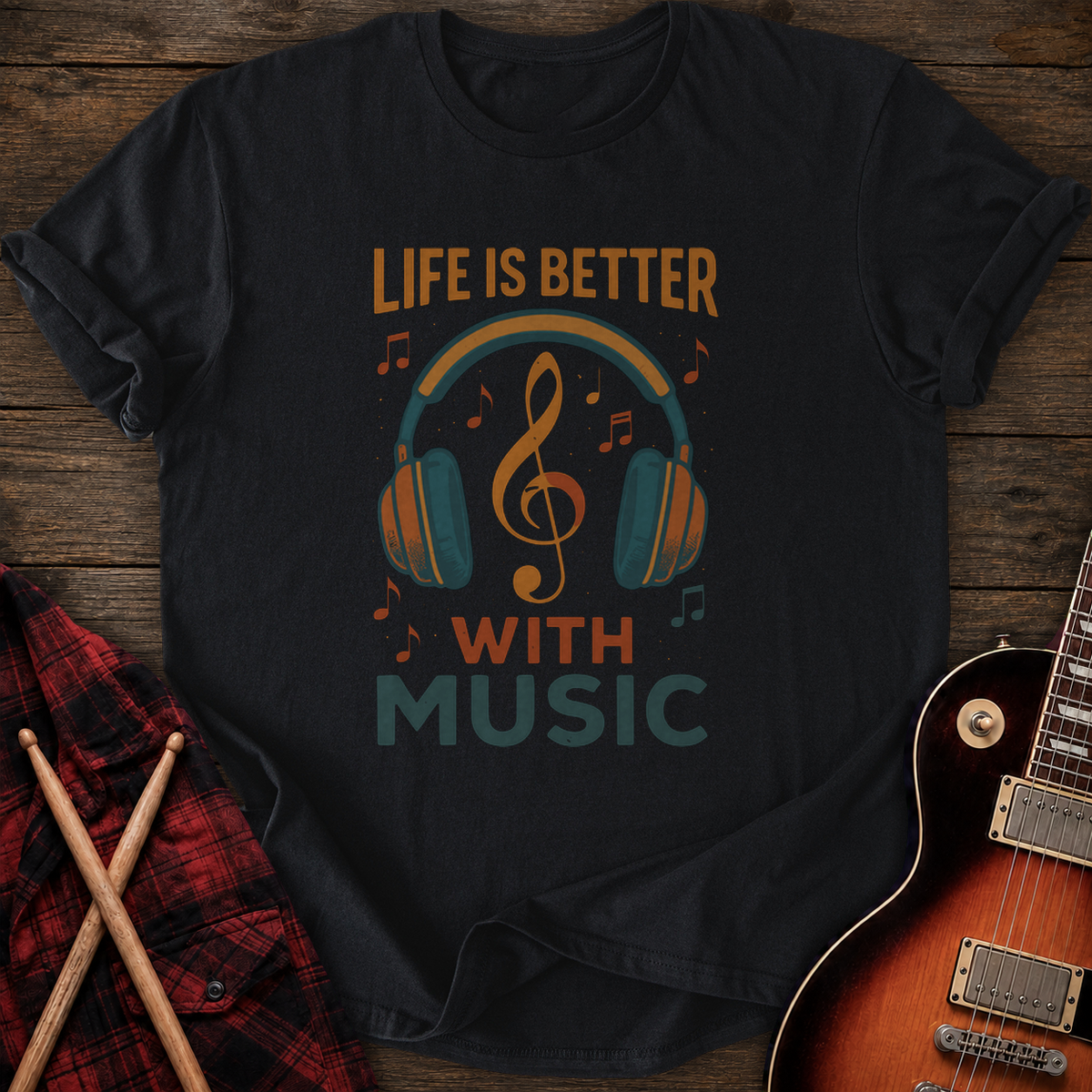 SOUNDOSE Music Life T-Shirt — Black t-shirt