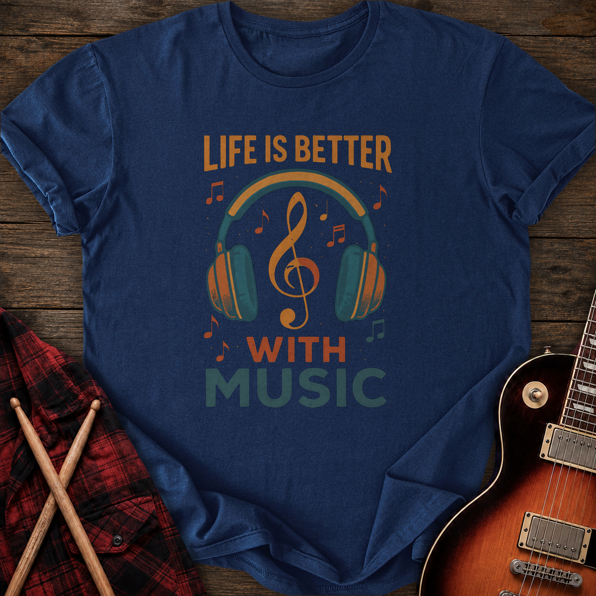 SOUNDOSE Music Life T-Shirt — Navy t-shirt