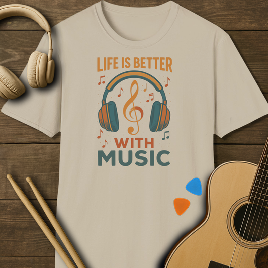 SOUNDOSE Music Life T-Shirt — Sand t-shirt