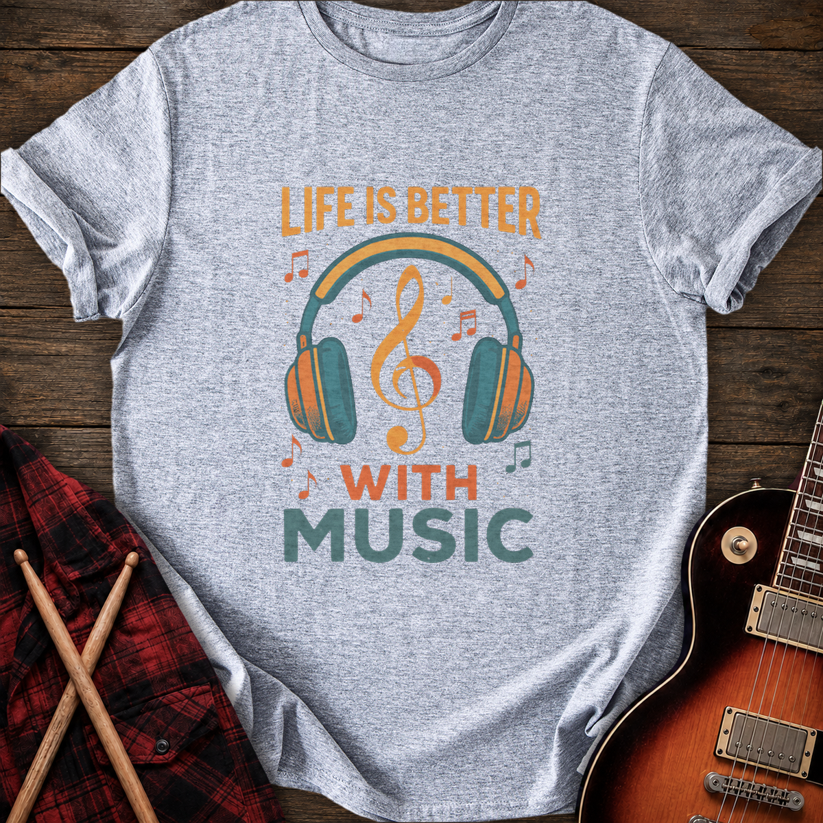 SOUNDOSE Music Life T-Shirt — Sport Grey t-shirt