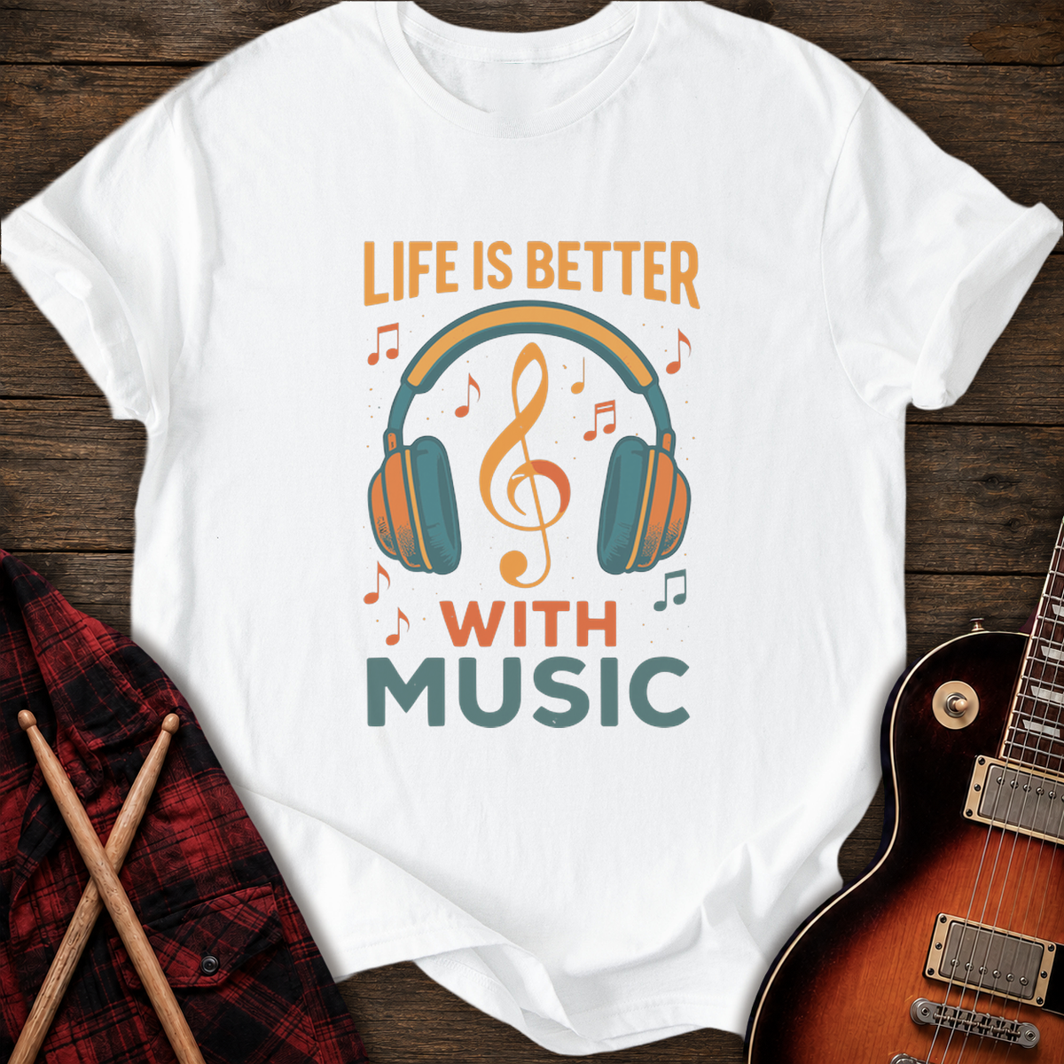 SOUNDOSE Music Life T-Shirt — White t-shirt