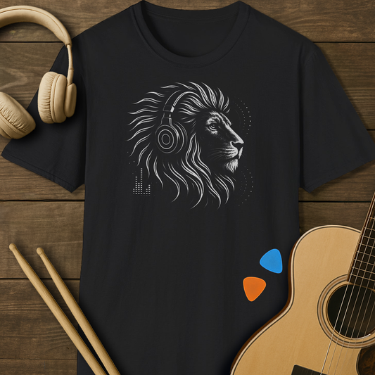 SOUNDOSE Music Lion T-Shirt — Black t-shirt