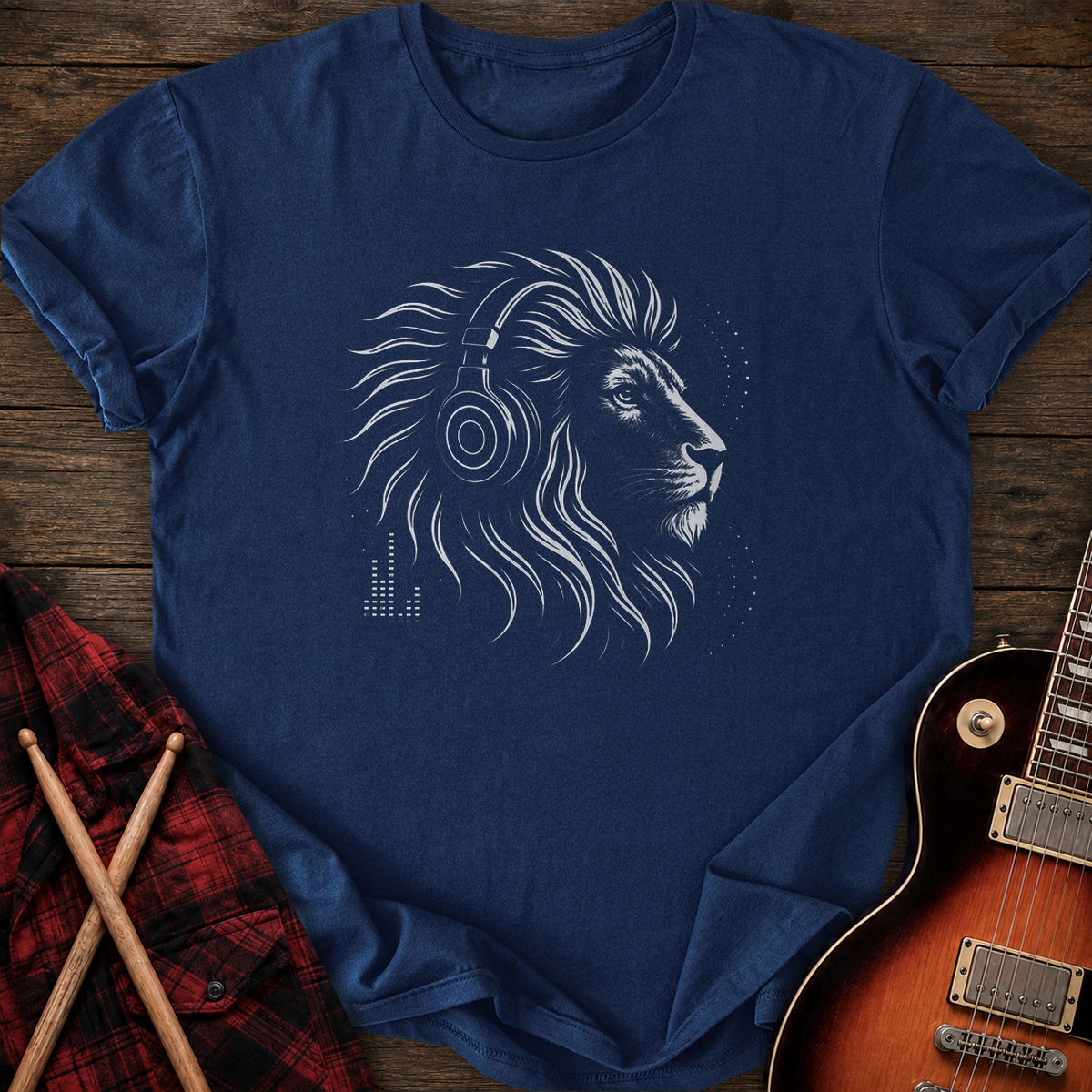 SOUNDOSE Music Lion T-Shirt — Navy t-shirt
