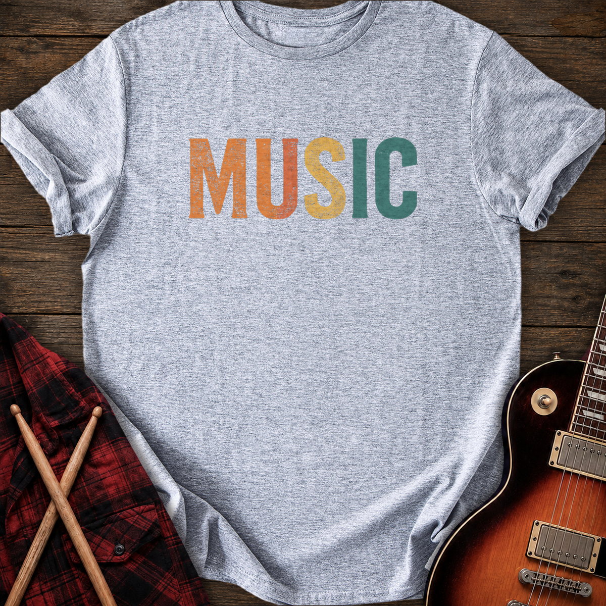 SOUNDOSE Music Retro T-Shirt — Sport Grey t-shirt