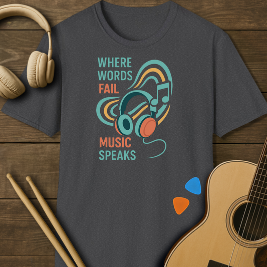 SOUNDOSE Music Speaks T-Shirt — Dark Heather t-shirt