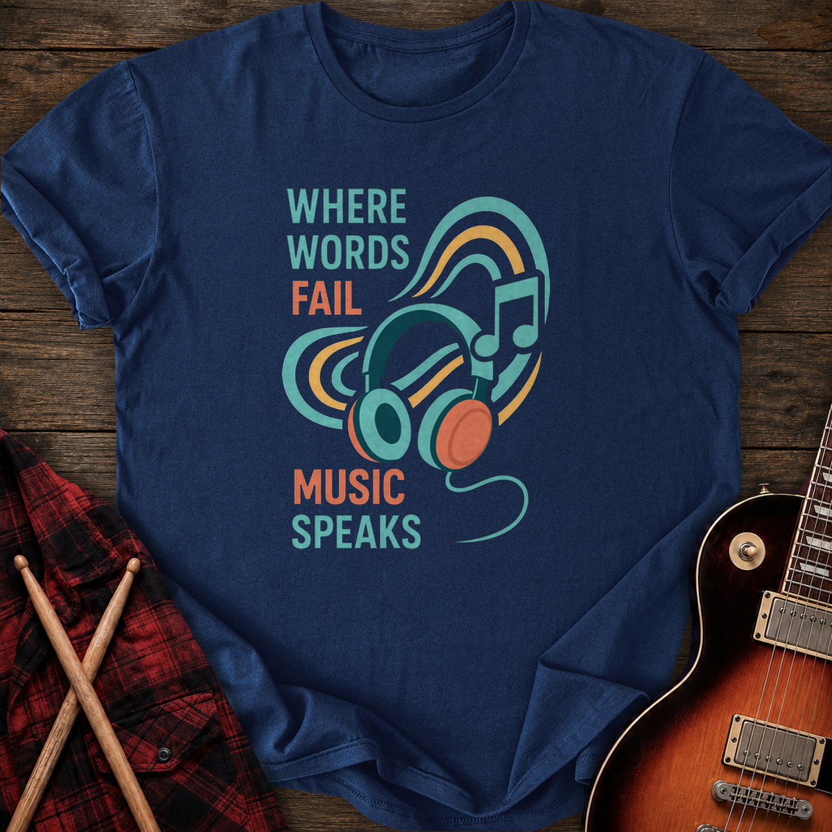 SOUNDOSE Music Speaks T-Shirt — Navy t-shirt