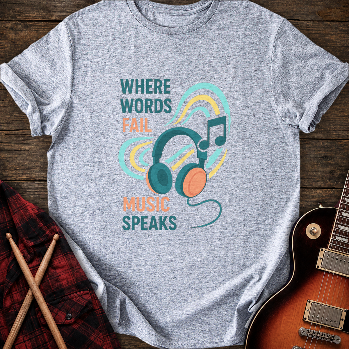 SOUNDOSE Music Speaks T-Shirt — Sport Grey t-shirt