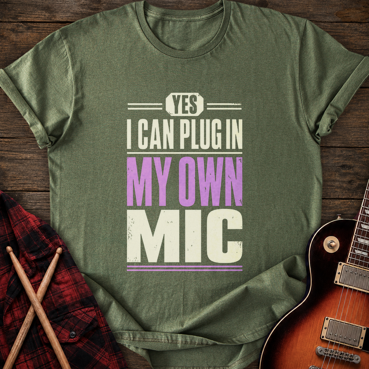 SOUNDOSE My Own Mic T-Shirt — Military Green t-shirt