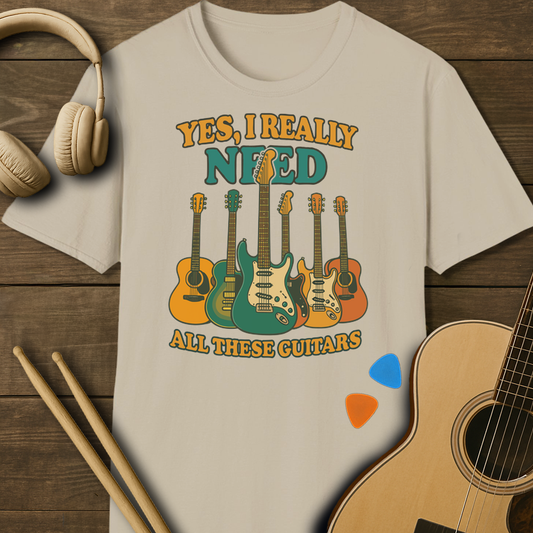 SOUNDOSE Need Guitars T-Shirt — Sand t-shirt