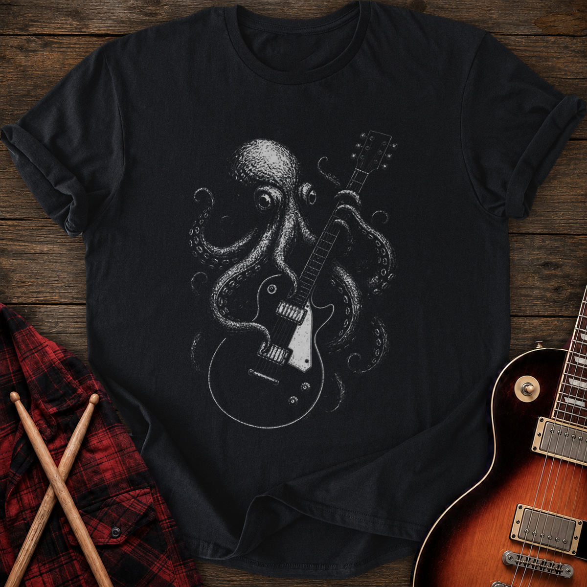 SOUNDOSE Octopus Guitar T-Shirt — Black t-shirt