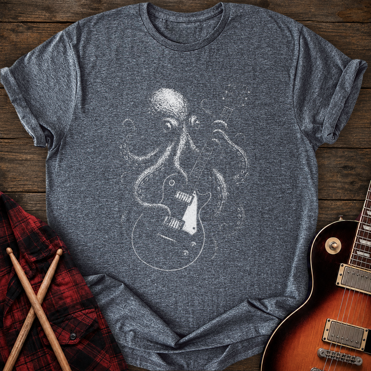 SOUNDOSE Octopus Guitar T-Shirt — Dark Heather t-shirt