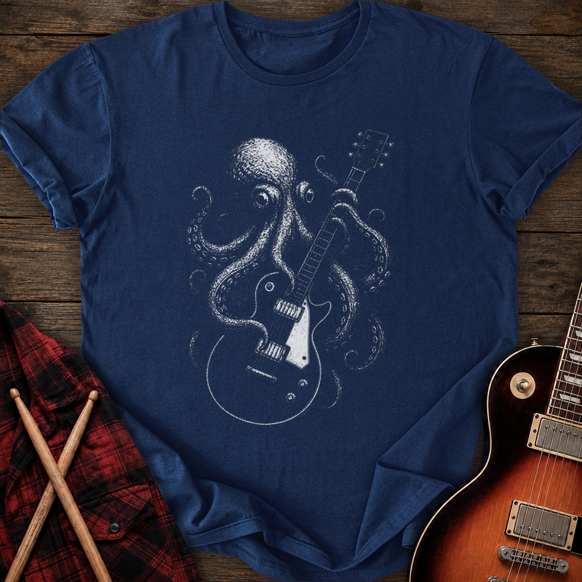 SOUNDOSE Octopus Guitar T-Shirt — Navy t-shirt