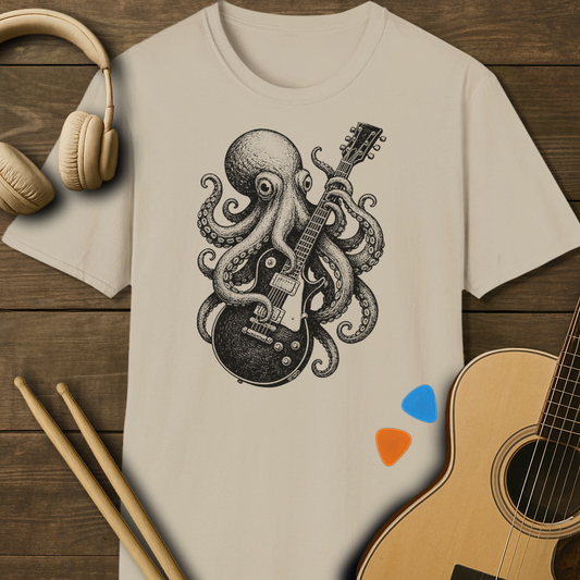 SOUNDOSE Octopus Guitar T-Shirt — Sand t-shirt