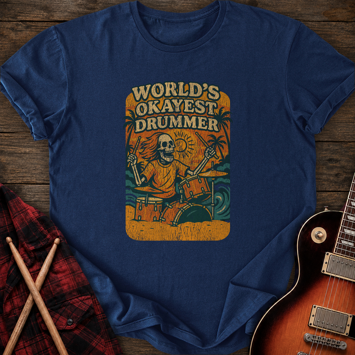 SOUNDOSE Okayest Drummer T-Shirt — Navy t-shirt