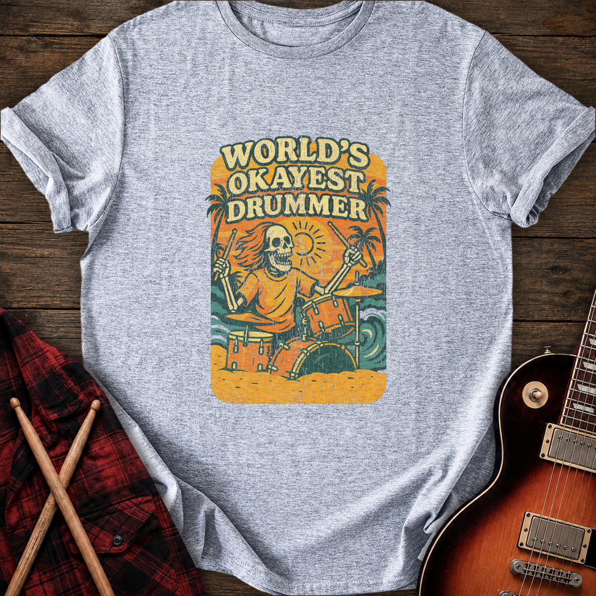 SOUNDOSE Okayest Drummer T-Shirt — Sport Grey t-shirt