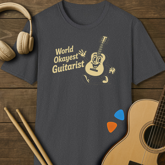 SOUNDOSE Okayest Guitarist T-Shirt — Dark Heather t-shirt