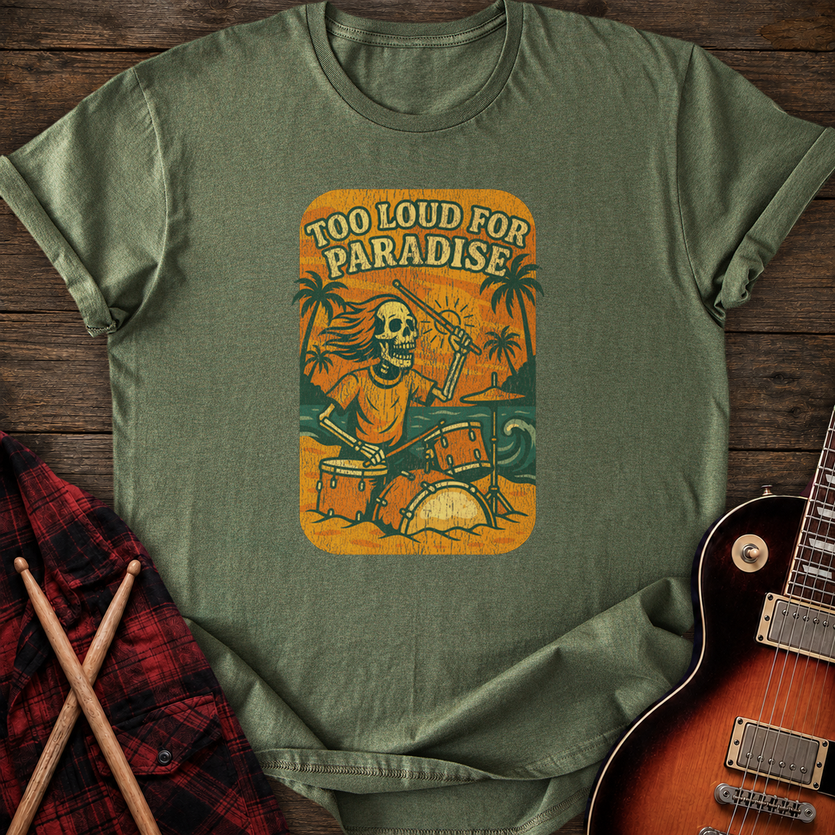 SOUNDOSE Paradise Loud  T-Shirt — Military Green t-shirt
