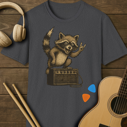 SOUNDOSE Raccoon Amp T-Shirt — Dark Heather t-shirt