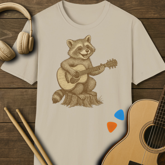 SOUNDOSE Raccoon Folk T-Shirt — Sand t-shirt