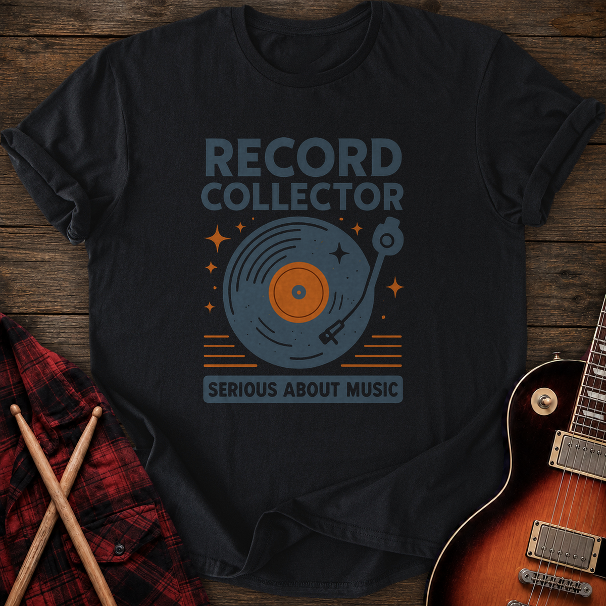 SOUNDOSE Record Collector T-Shirt — Black t-shirt