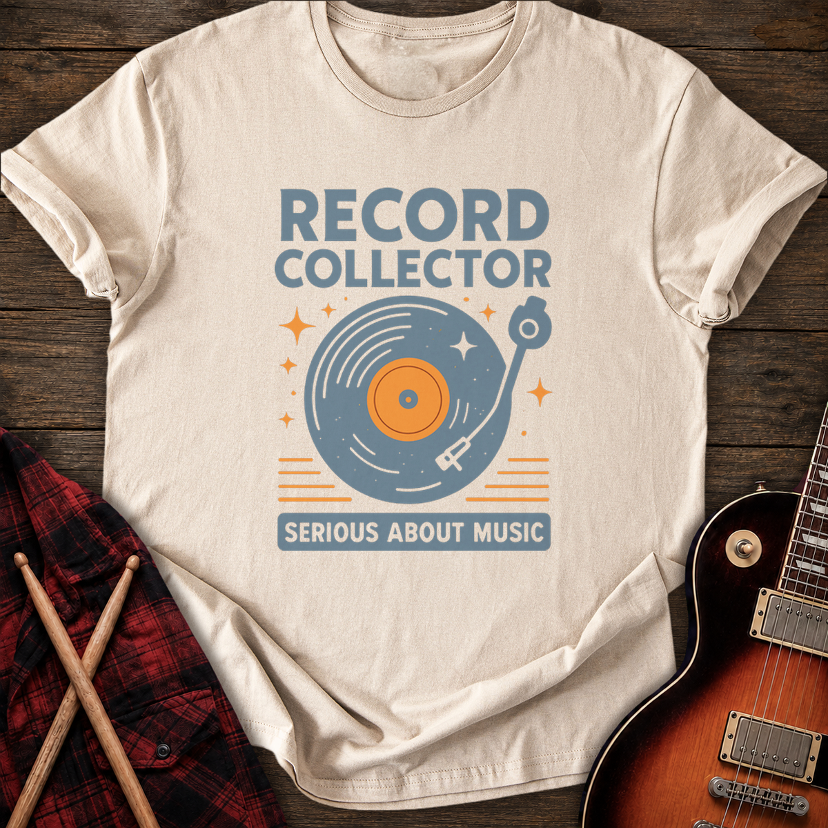 SOUNDOSE Record Collector T-Shirt — Sand t-shirt
