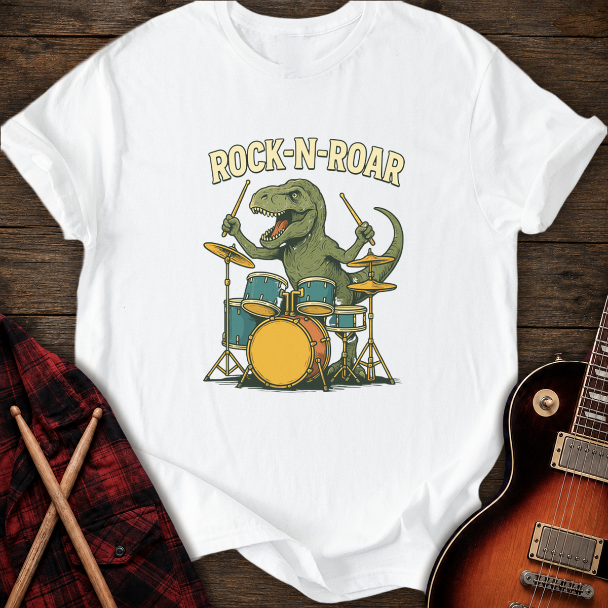 SOUNDOSE Rock-N-Roar T-Shirt — White t-shirt