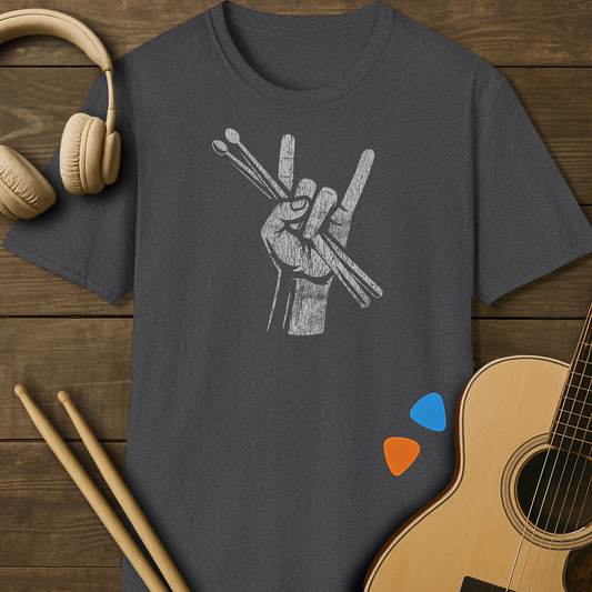 SOUNDOSE Rock Hand T-Shirt — Dark Heather t-shirt