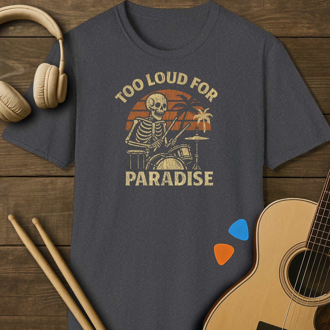 SOUNDOSE Skeleton Drummer T-Shirt — Dark Heather t-shirt