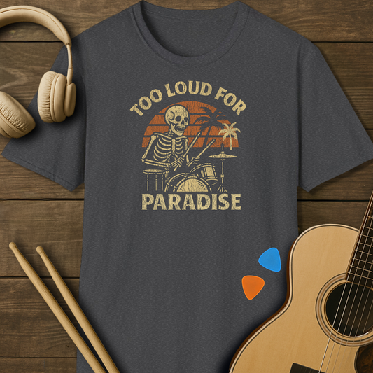 SOUNDOSE Skeleton Drummer T-Shirt — Dark Heather t-shirt