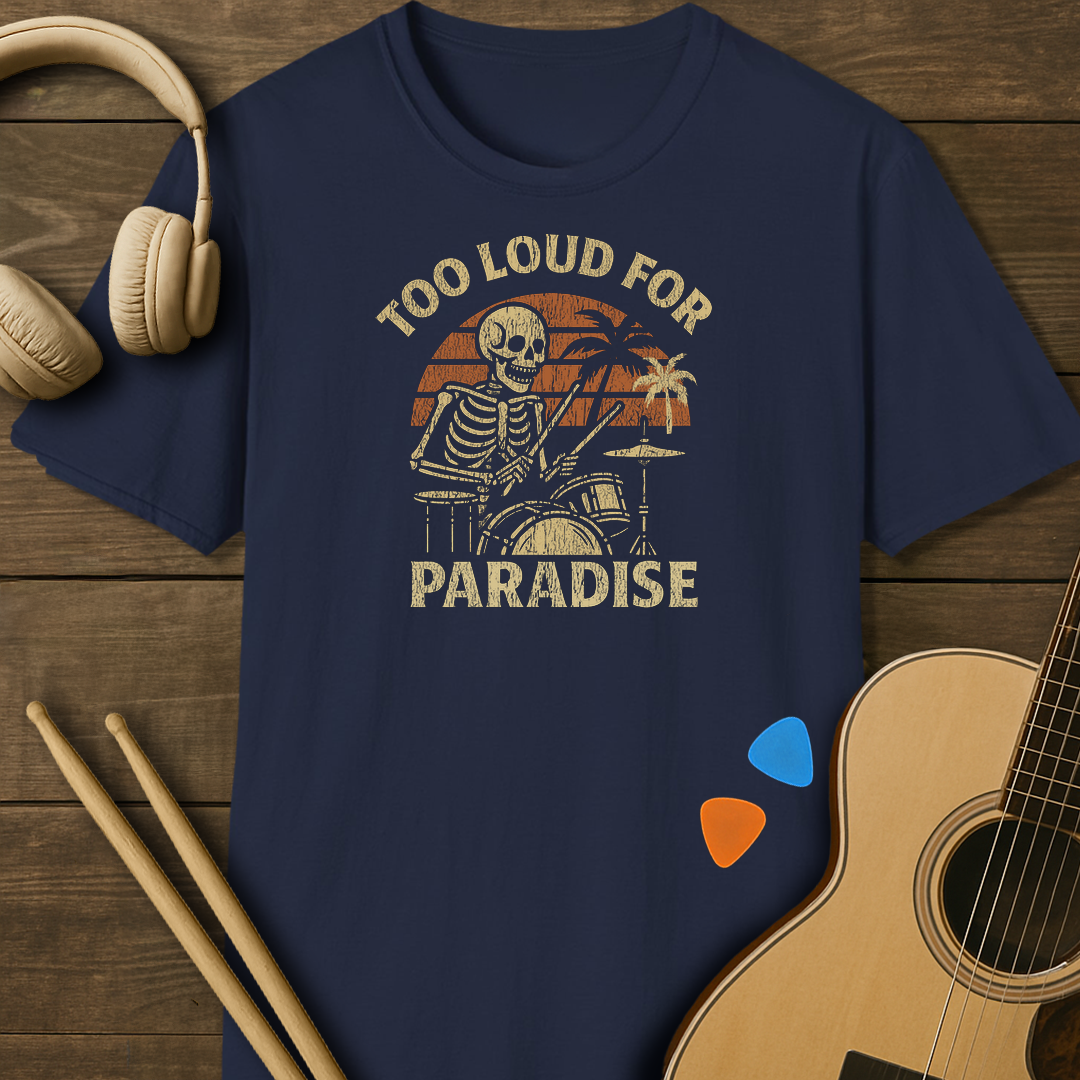 SOUNDOSE Skeleton Drummer T-Shirt — Navy t-shirt