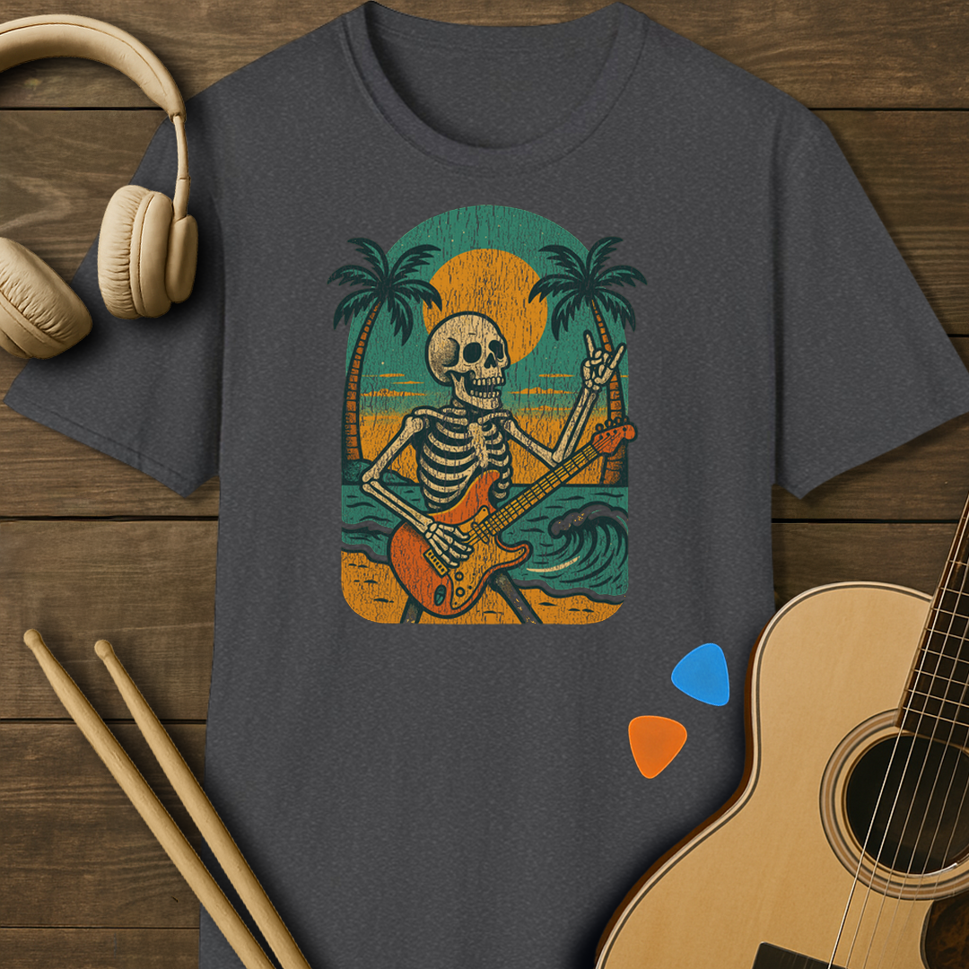 SOUNDOSE Skeleton Guitar T-Shirt — Dark Heather t-shirt