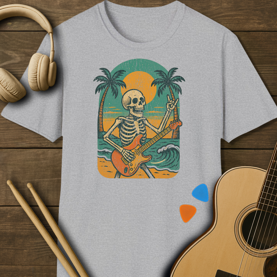 SOUNDOSE Skeleton Guitar T-Shirt — Sport Grey t-shirt