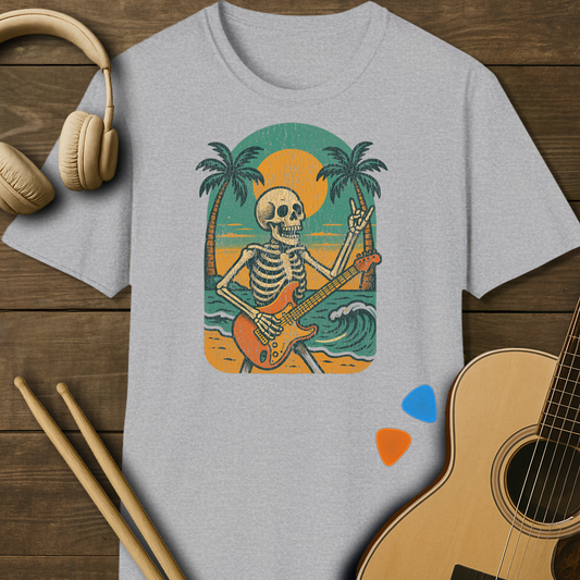 SOUNDOSE Skeleton Guitar T-Shirt — Sport Grey t-shirt