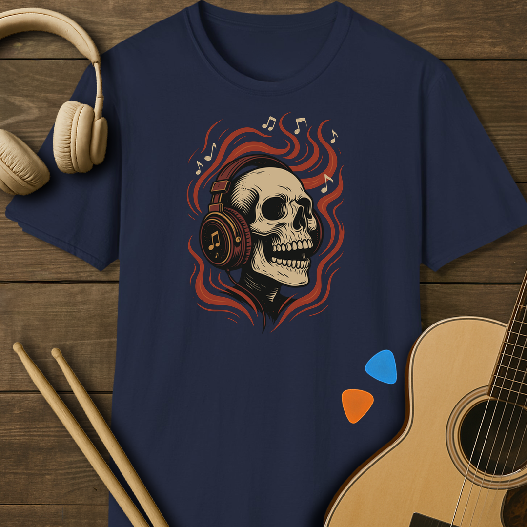 SOUNDOSE Skull Headphones T-Shirt — Navy t-shirt