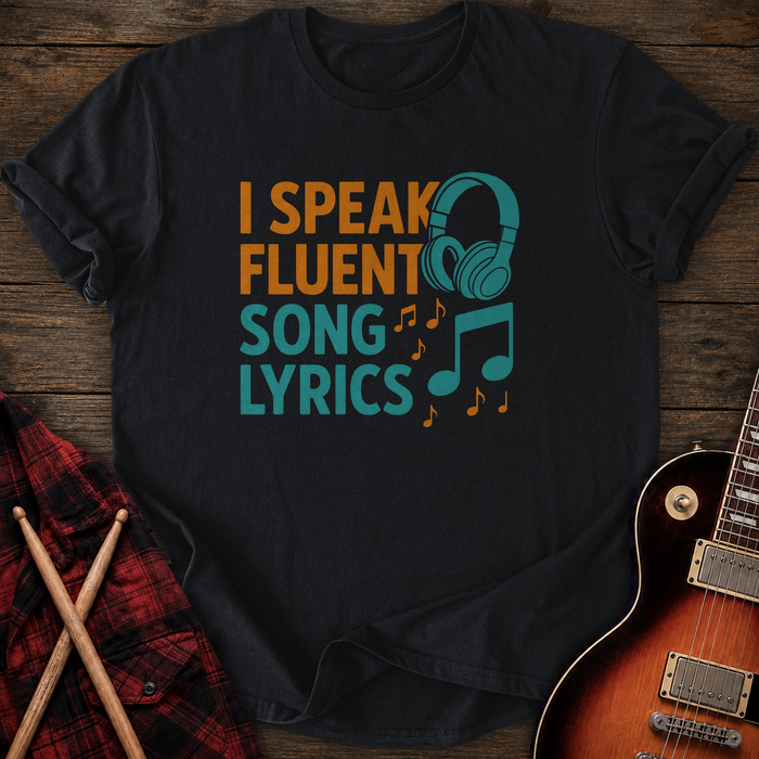 SOUNDOSE Song Lyrics T-Shirt — Black t-shirt