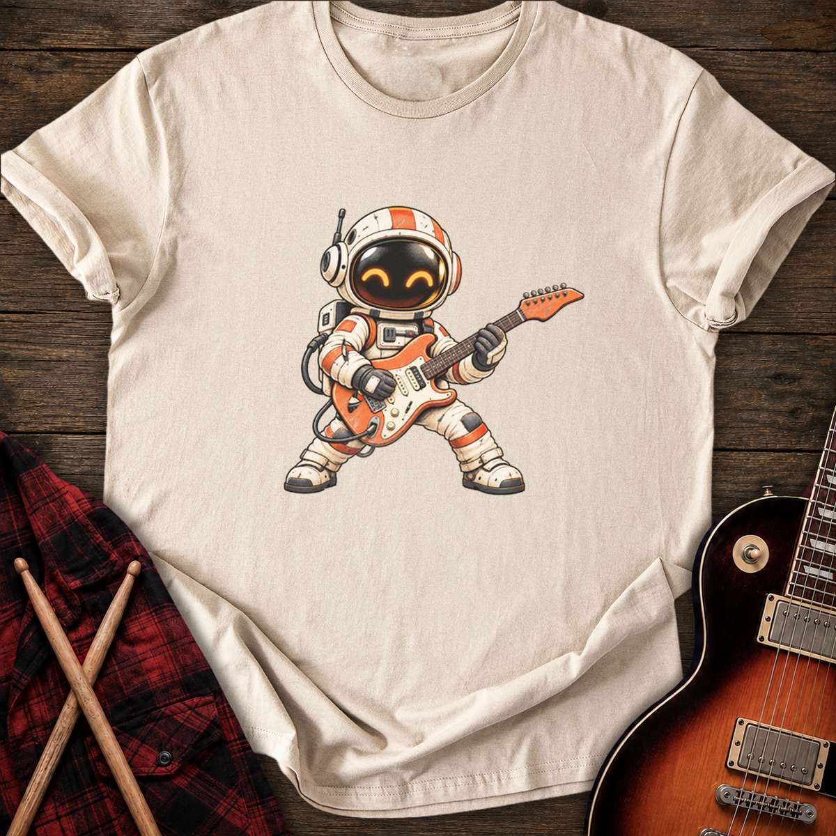 SOUNDOSE Space Guitarist T-Shirt — Sand t-shirt