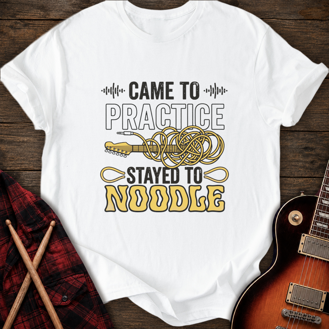 SOUNDOSE Stayed To Noodle T-Shirt — White t-shirt