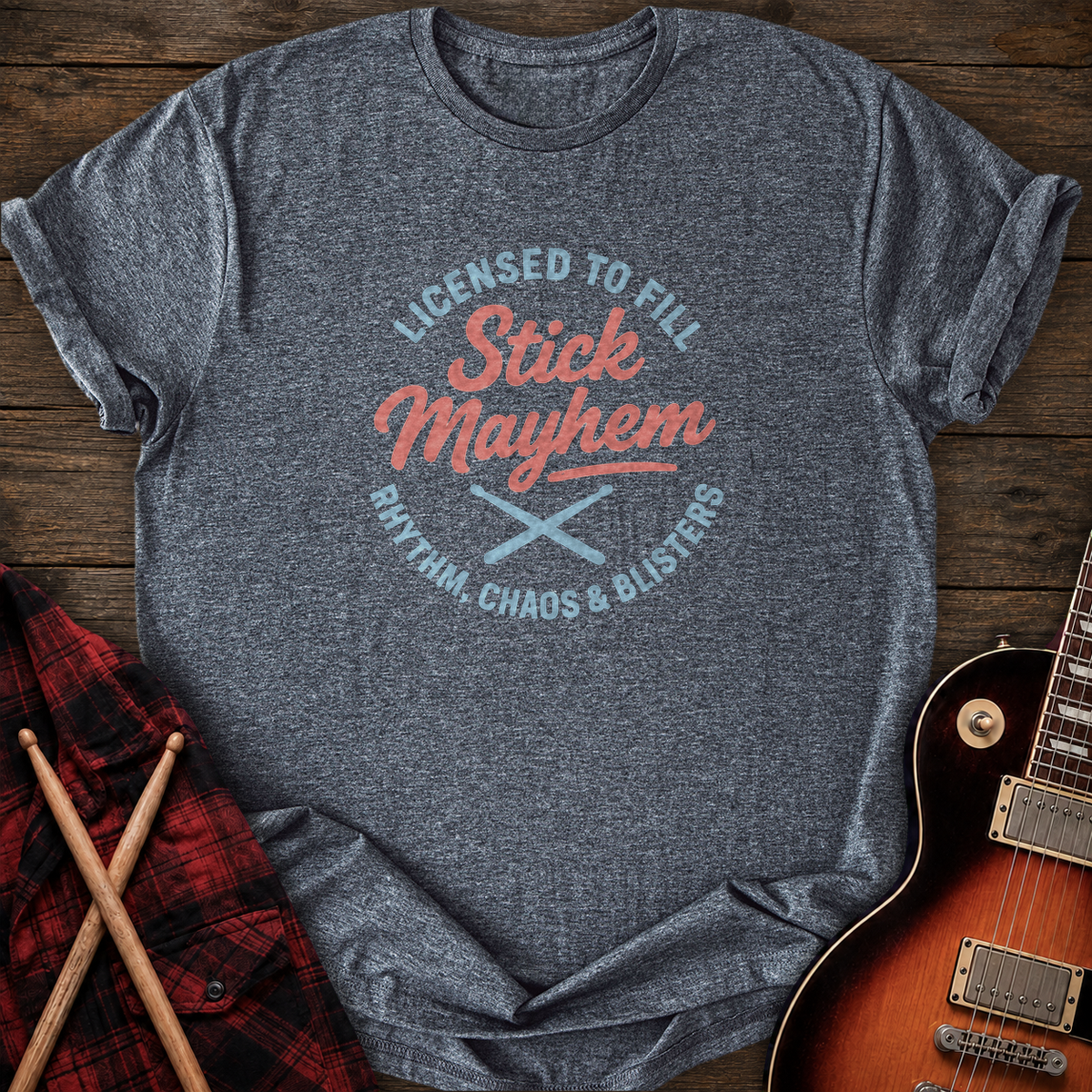 SOUNDOSE Stick Mayhem T-Shirt — Dark Heather t-shirt