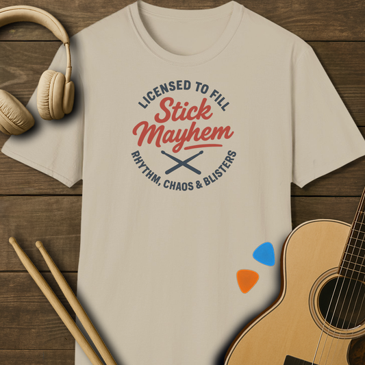 SOUNDOSE Stick Mayhem T-Shirt — Sand t-shirt