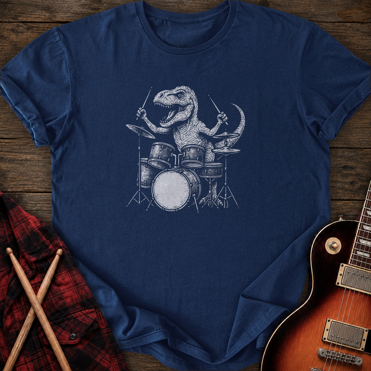 SOUNDOSE T-Rex Drum T-Shirt — Navy t-shirt
