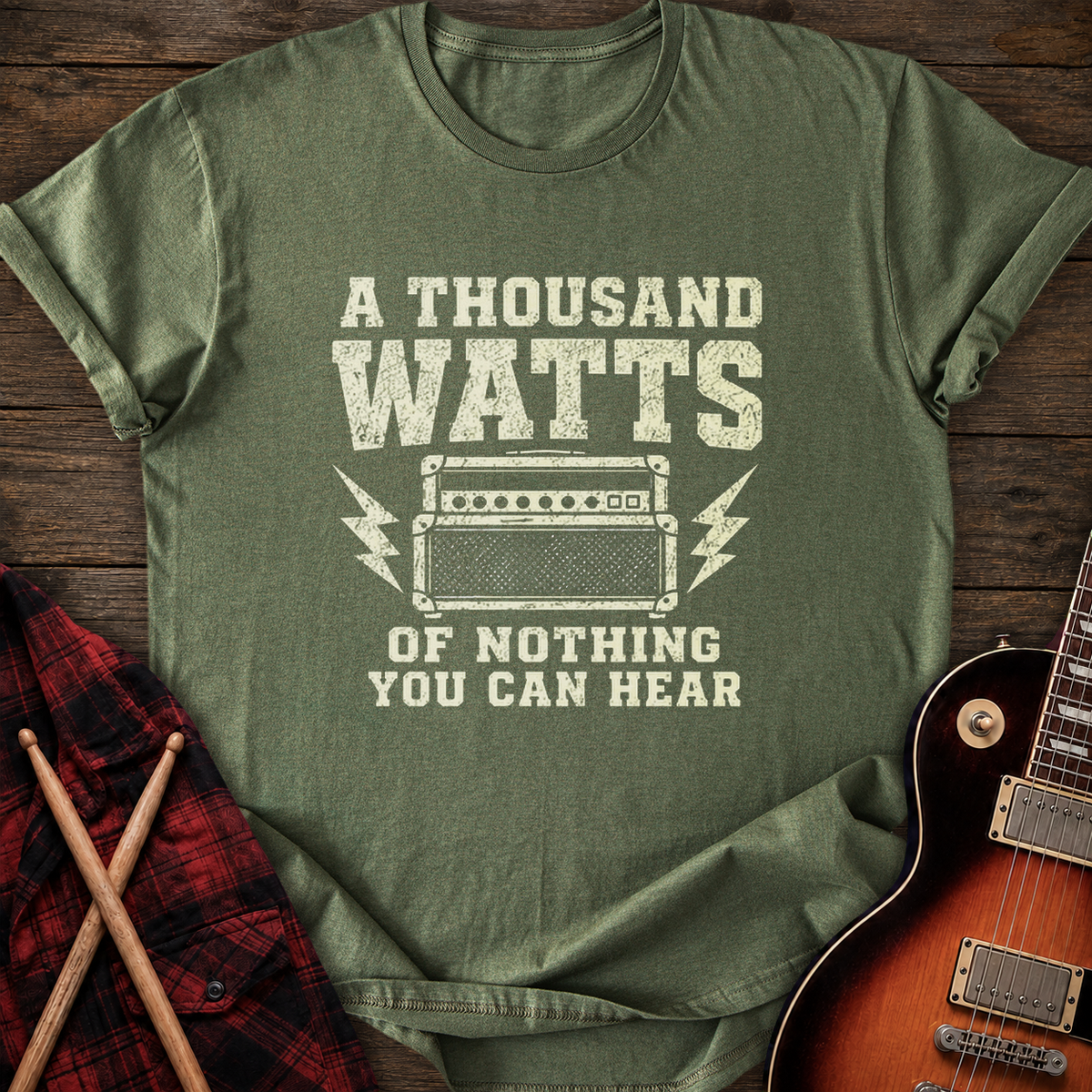 SOUNDOSE Thousand Watts T-Shirt — Military Green t-shirt