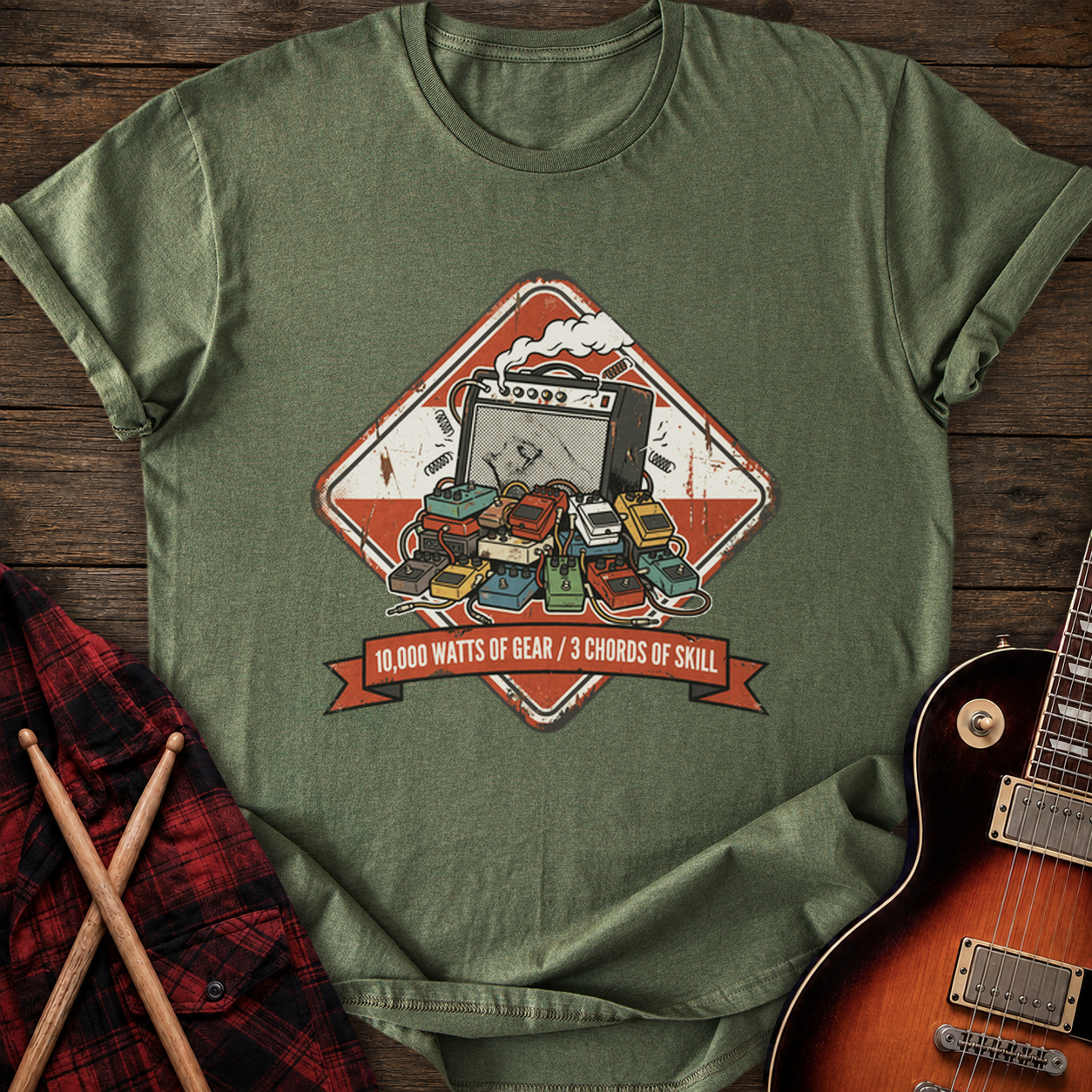 SOUNDOSE Three Chords T-Shirt — Military Green t-shirt