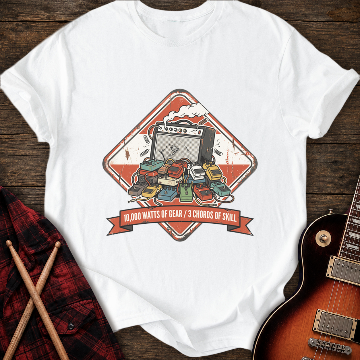 SOUNDOSE Three Chords T-Shirt — White t-shirt