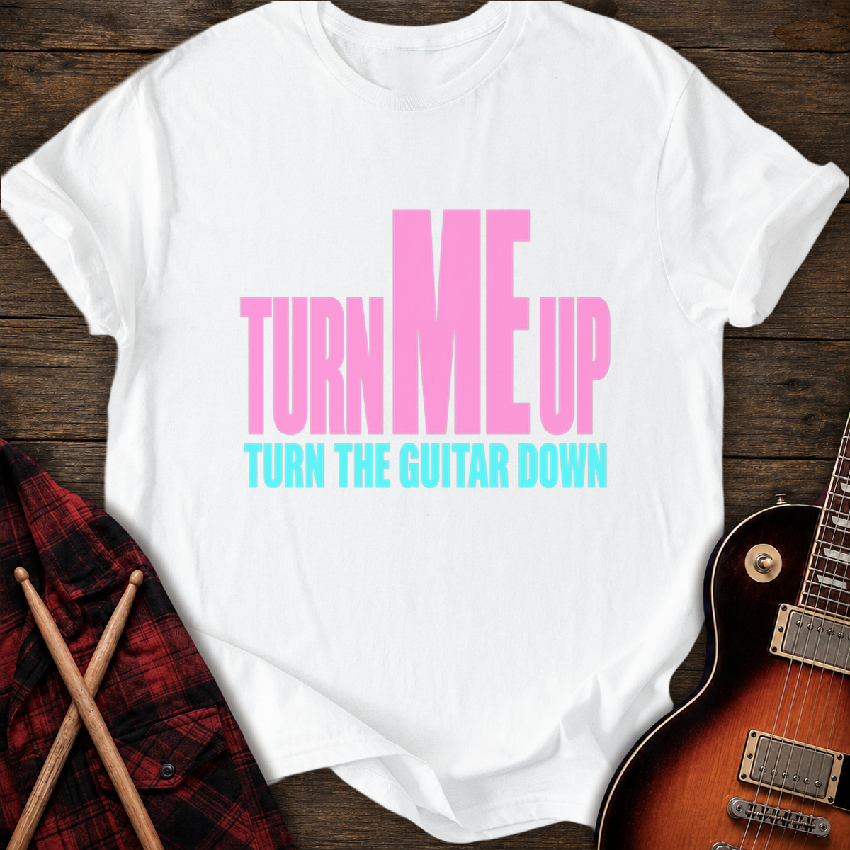 SOUNDOSE Turn Me Up T-Shirt — White t-shirt