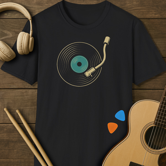 SOUNDOSE Turntable Art T-Shirt — Black t-shirt