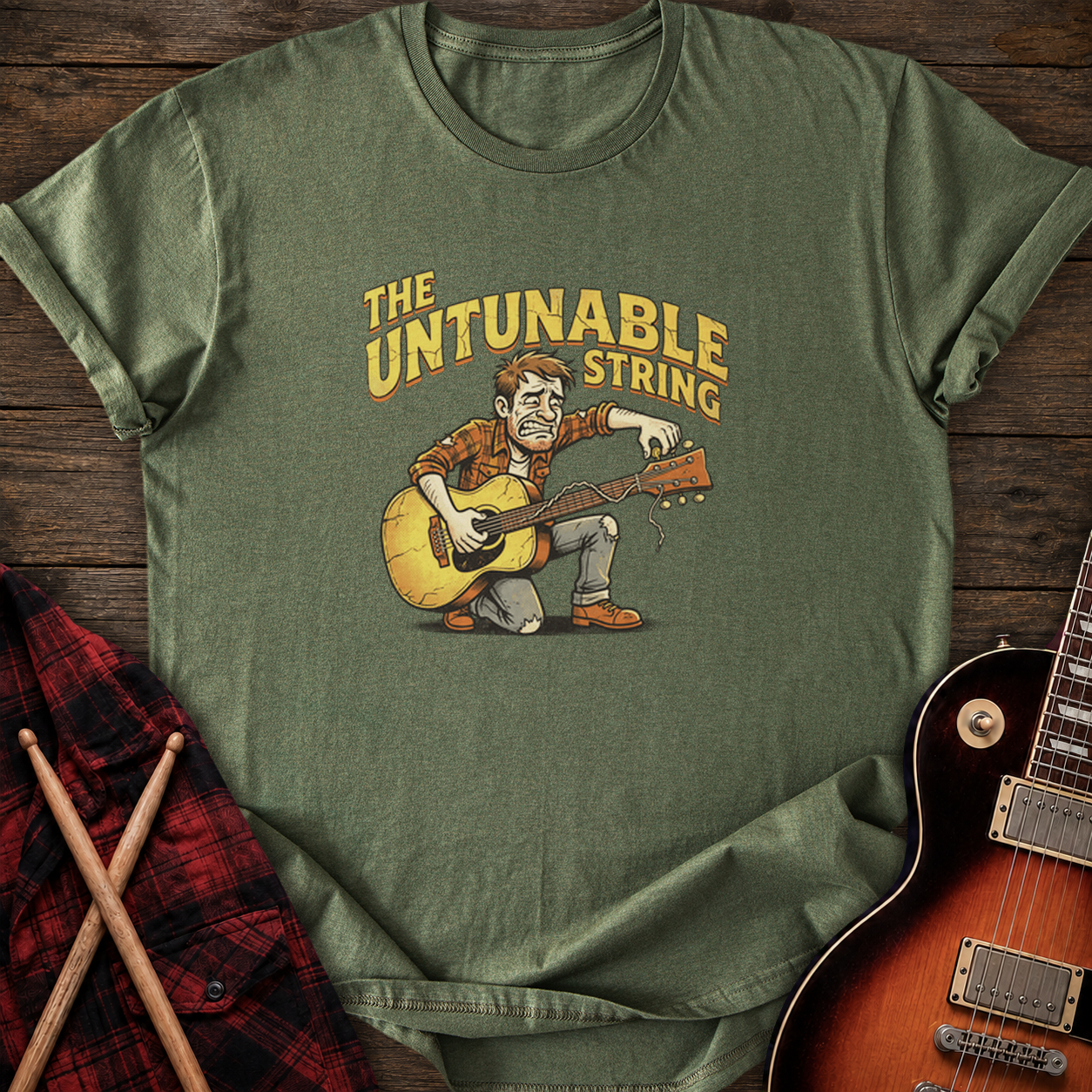 SOUNDOSE Untunable String T-Shirt — Military Green t-shirt