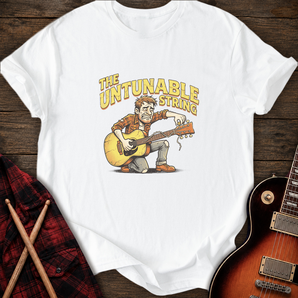 SOUNDOSE Untunable String T-Shirt — White t-shirt